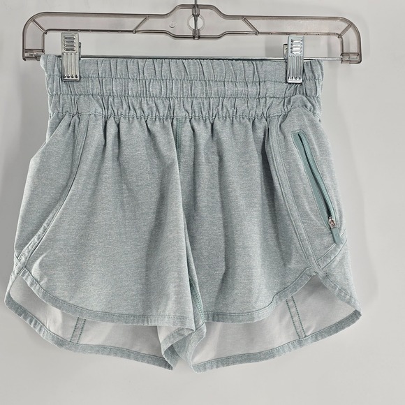 lululemon athletica Pants - Lululemon Tracker Short V Lined Running Athletic Heather Hazy Jade Sz 2